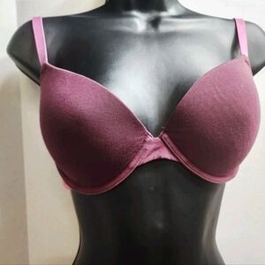 Victoria's Secret Women's Bra 32DD Pink And Maroon Padded Underwire Adjustable